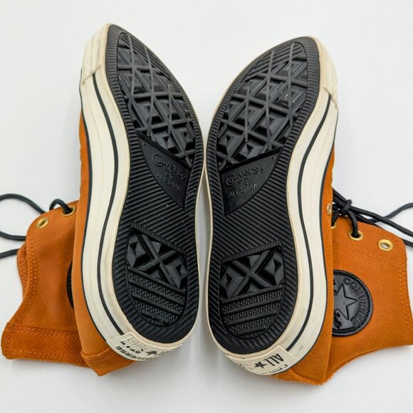 Converse Chuck Taylor All Star Cognac Brown Leather High-top Sneakers M8.5 W10.5 - Picture 11 of 16